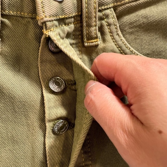 RE/DONE 50s Cutoff‎ Denim Shorts vintage faded green 32 button fly - Picture 6 of 6